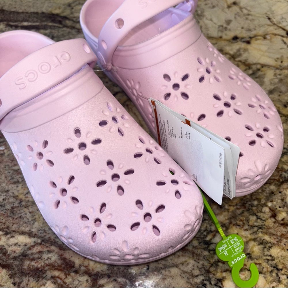 CROCS Pastel Pink Floral Clog Mules